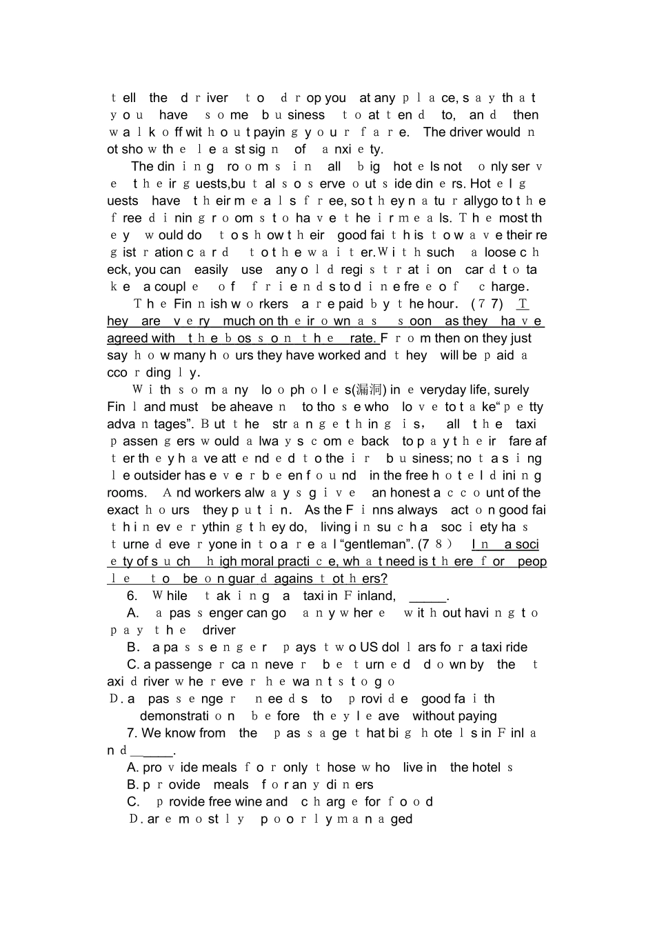 2025年北京成人本科学位英语考试卷含答案_第3页