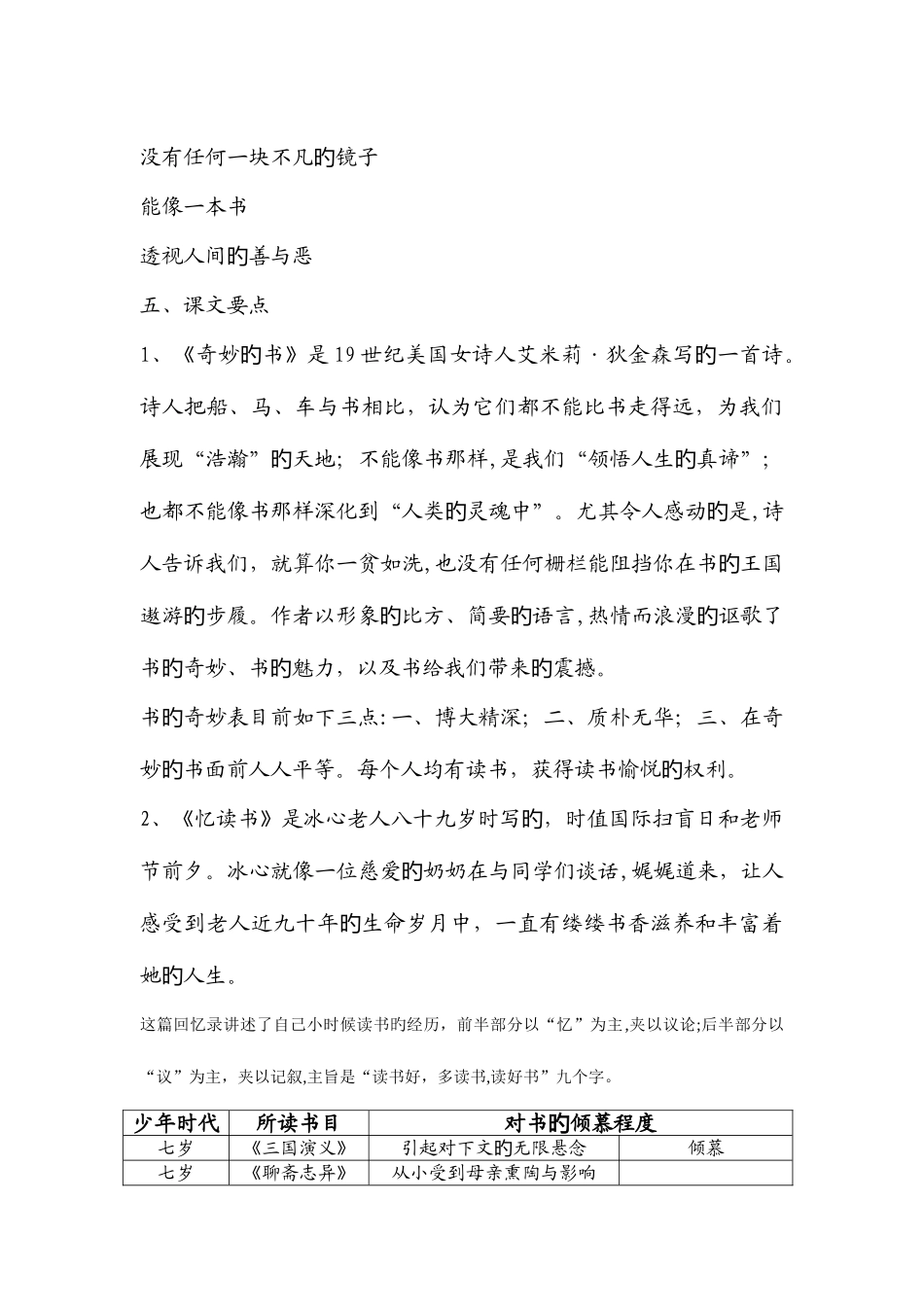 2025年北师大版五年级语文下册第二四七八单元知识点整理_第3页