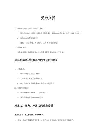 2025年受力分析知识点总结