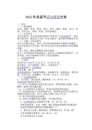 2025年圣诞节活动策划方案-敬曼