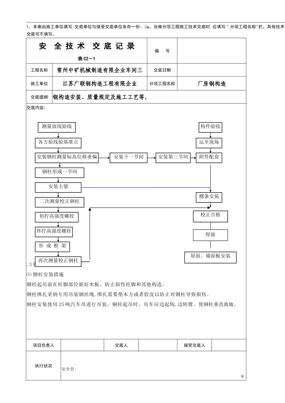 2025年填好的钢结构安全技术全套交底记录_第3页
