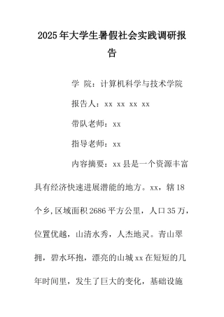 2025年大学生暑假社会实践调研报告.doc