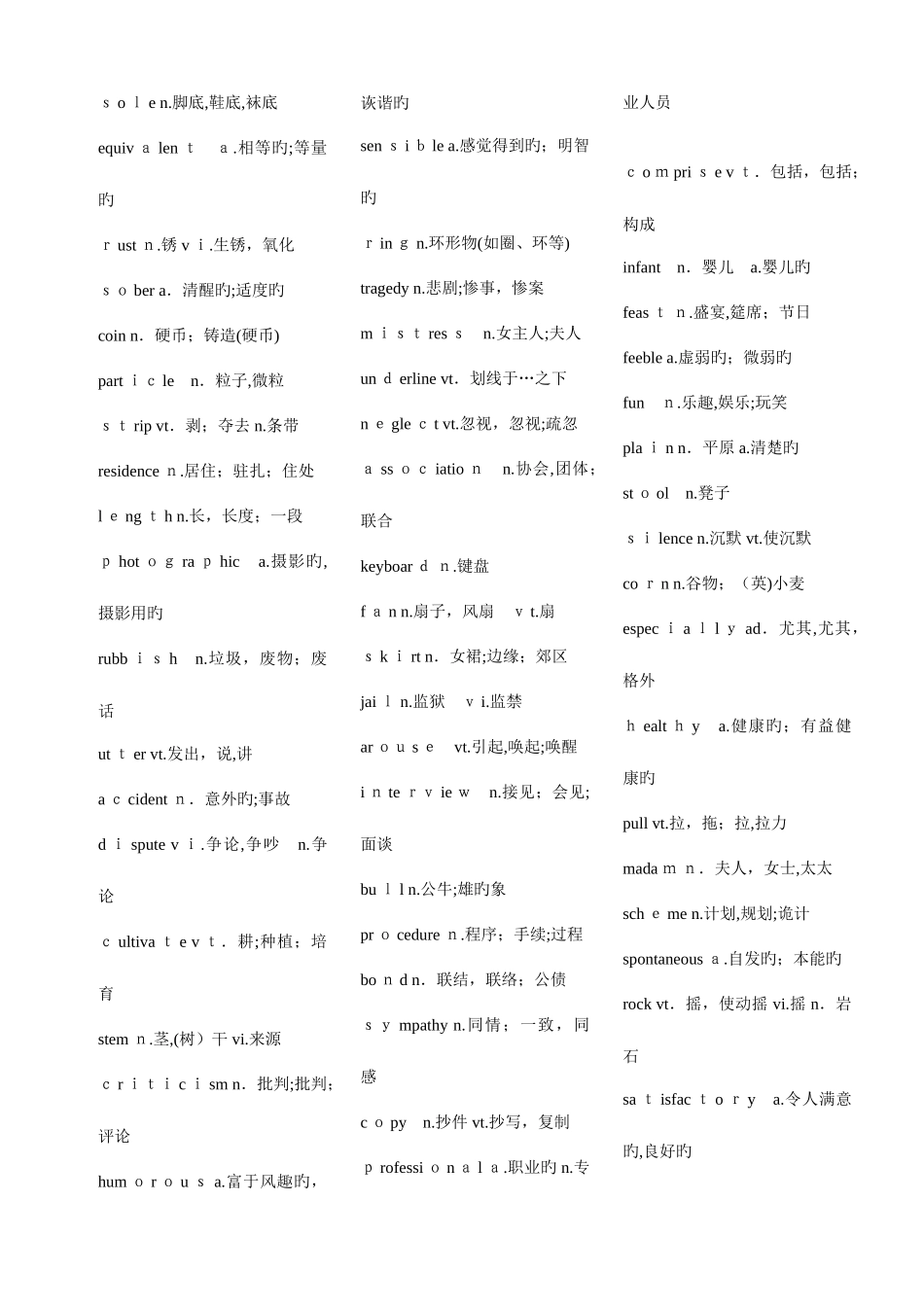 2025年大学英语四级词汇表乱序版_第2页