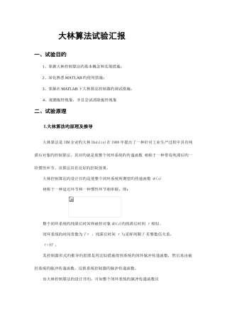 2025年大林算法实验报告