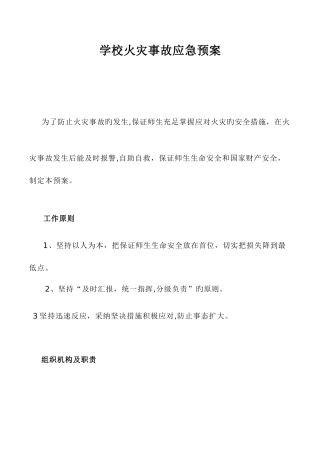 2025年学校火灾事故应急预案课件资料