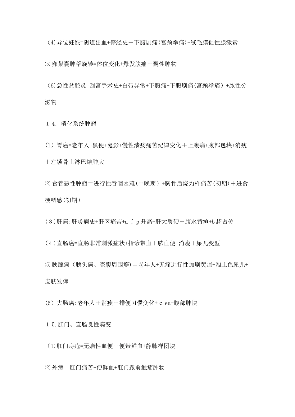 2025年实习同学必背医学各大系统重点精华总结诊断公式辅助检查治疗原则_第3页
