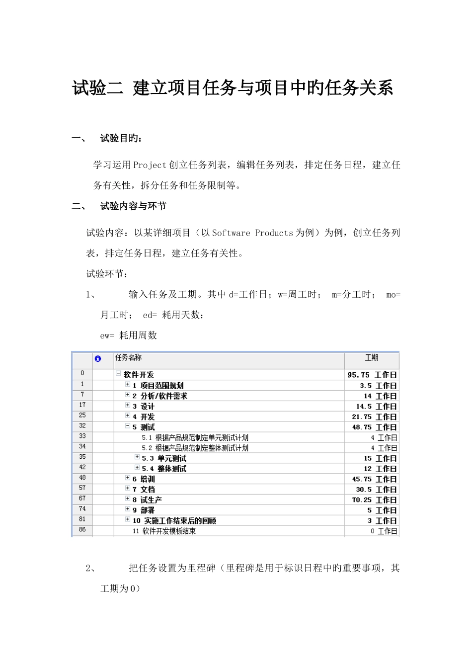 2025年实验二建立项目任务与项目中的任务关系_第1页