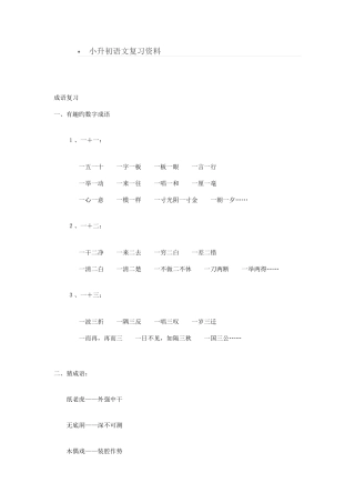 2025年小升初语文复习资料
