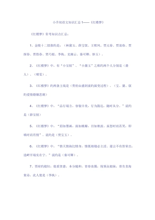 2025年小升初语文知识汇总
