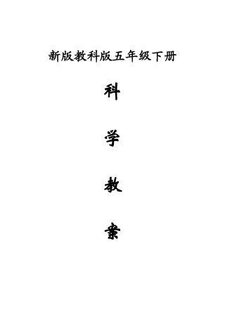 2025年小学五年级新版教科版科学下册全册教案集