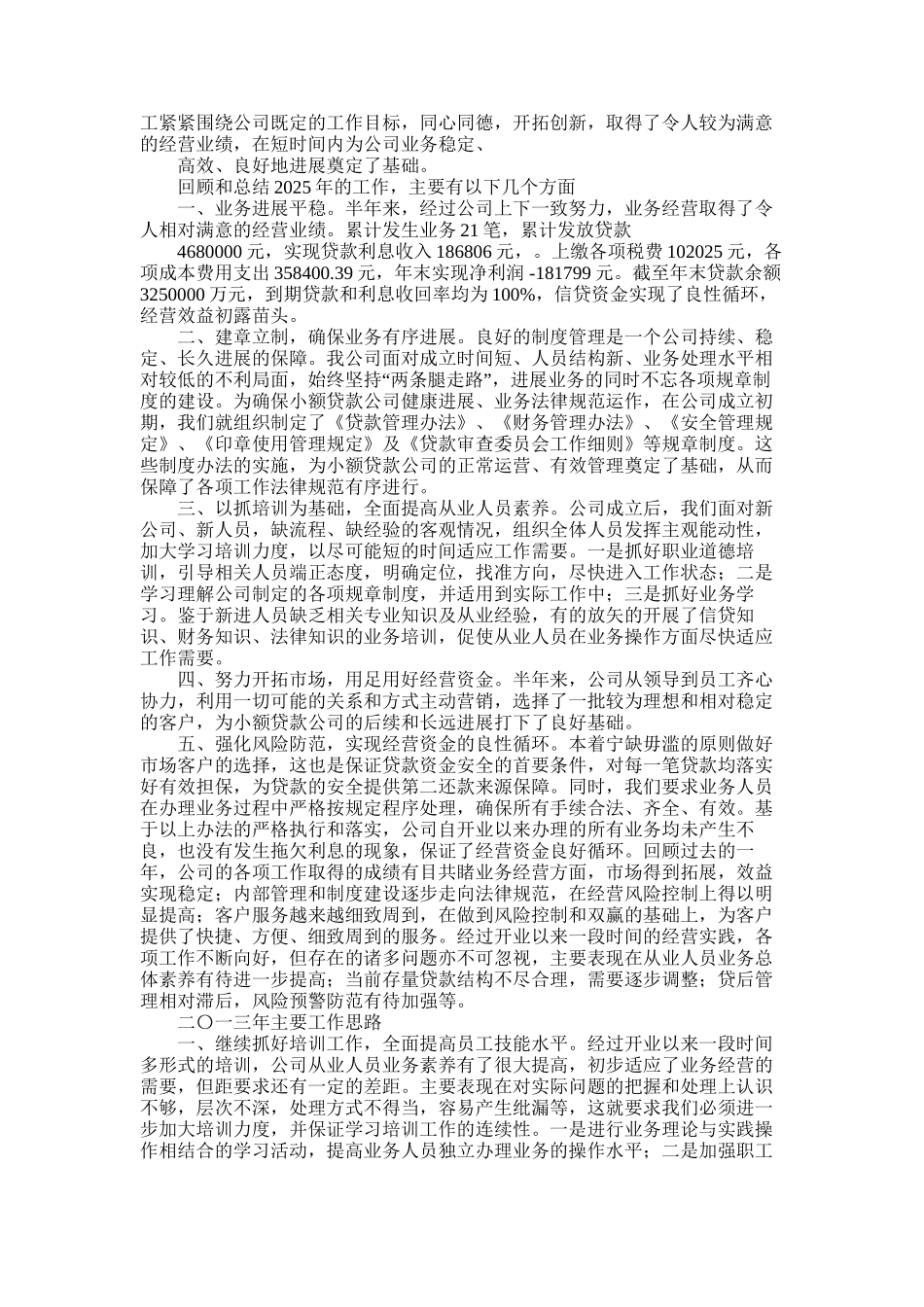 2025年小额贷款公司工作总结_第3页