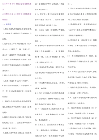 2025年山东最新专升本西方经济学重点
