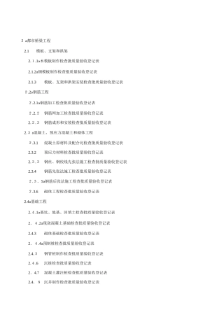 2025年市政桥梁工程质量检验批全套表格