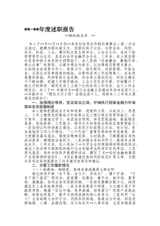 2025年度银行行长述职报告1