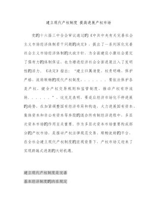 2025年建立现代产权制度提升发展产权市场