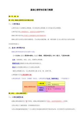 2025年心理咨询师基础知识详细笔记整理