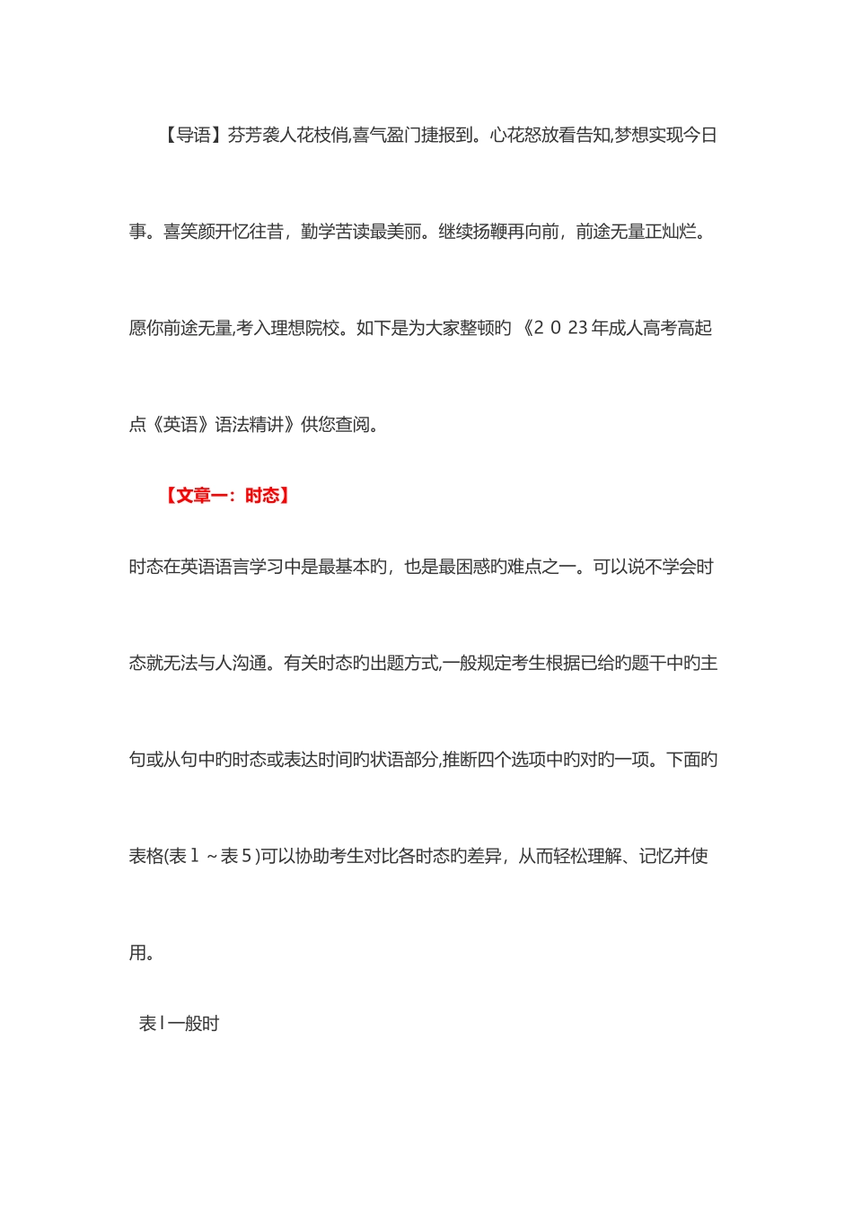 2025年成人高考高起点英语语法精讲_第1页