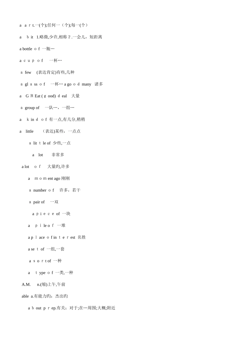 2025年成考英语词汇汇总_第1页