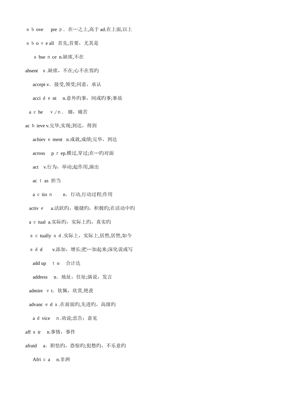 2025年成考英语词汇汇总_第2页