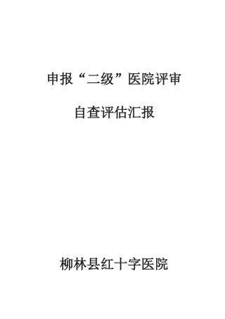 2025年整改二级医院评审自查评估