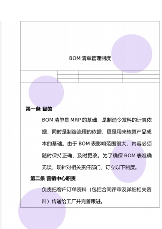 2025年整理BOM清单管理制度