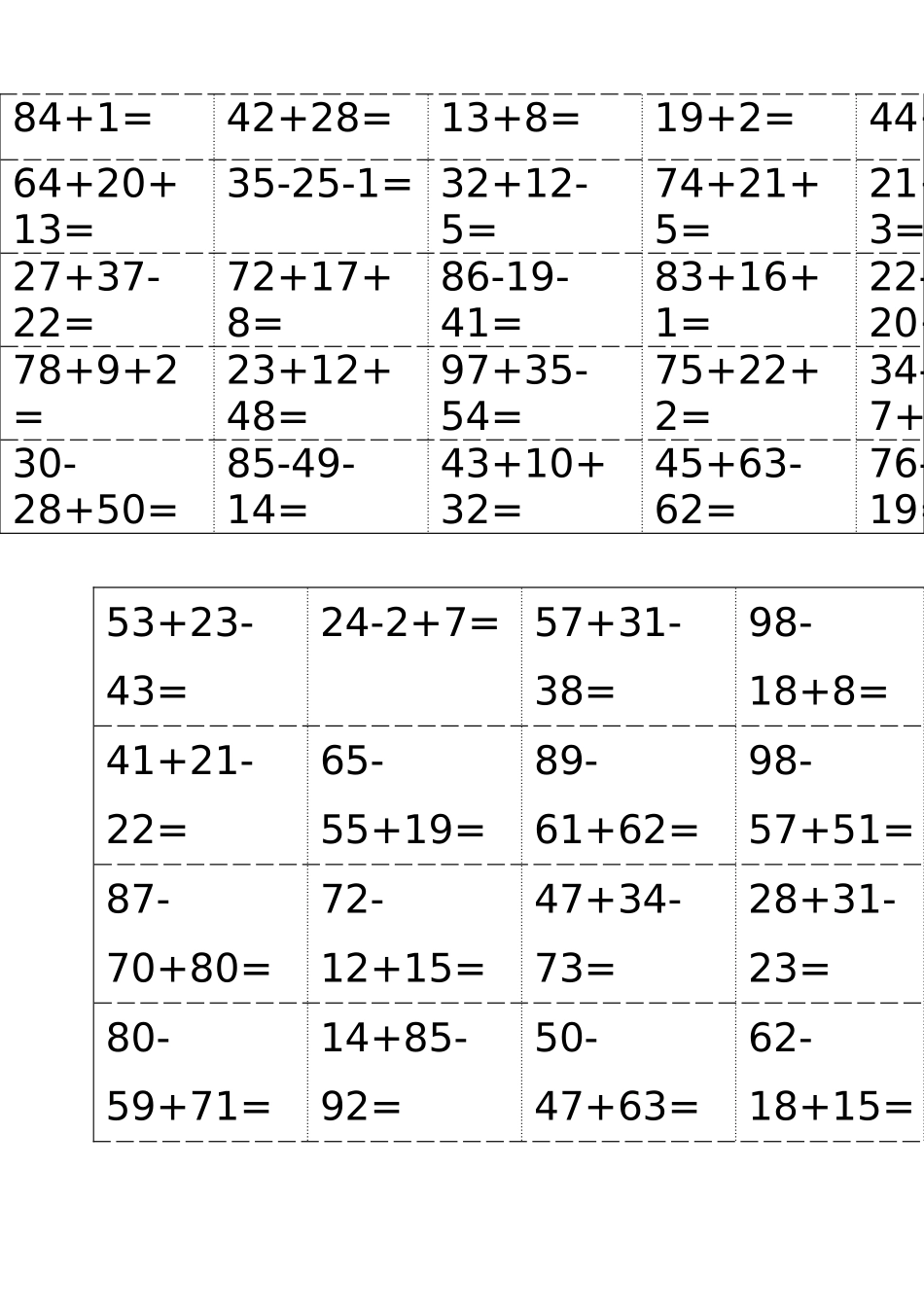 2025年整理小学100以内加减混合运算口算题大整理_第3页