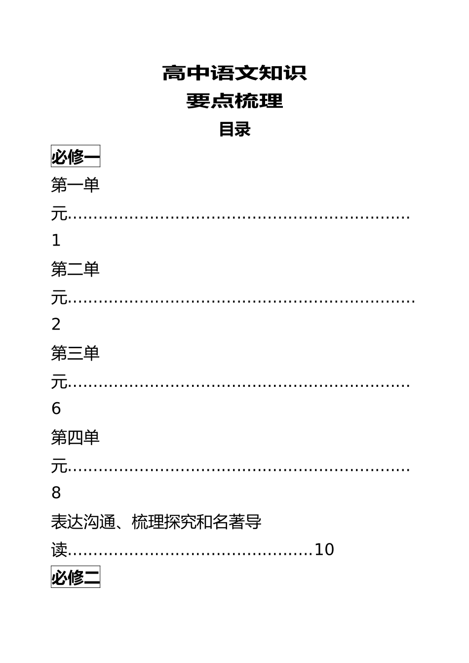 2025年整理高中语文知识点归纳汇总_第2页