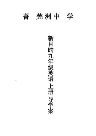 2025年新目标英语九年级全册教案导学案
