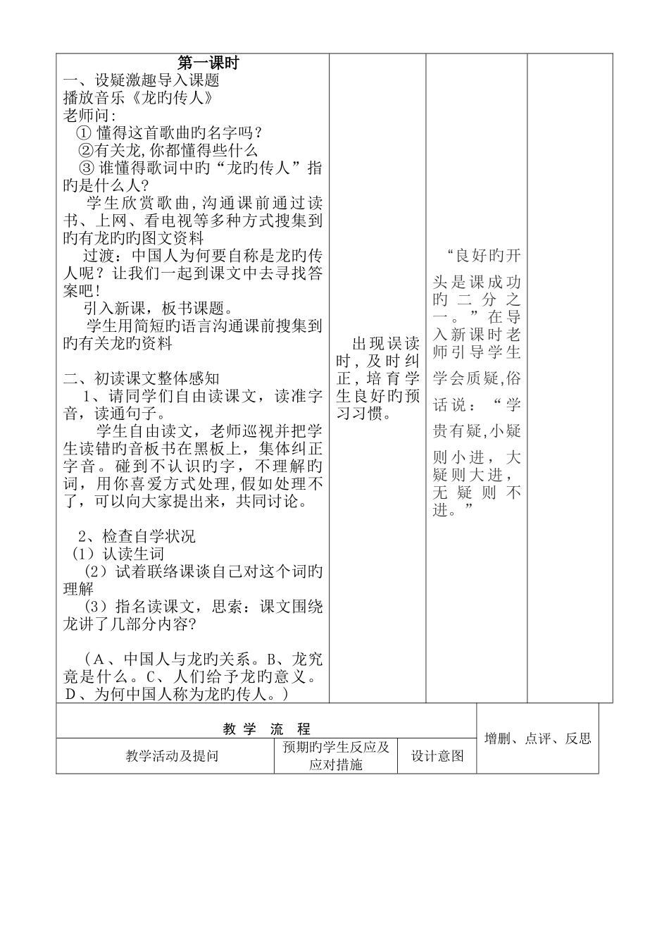 2025年春季北师大版五年级下册语文全册表格式教案_第2页