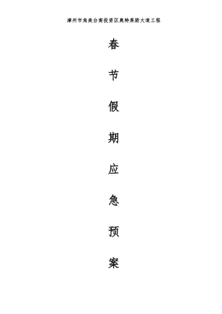 2025年春节假期应急预案
