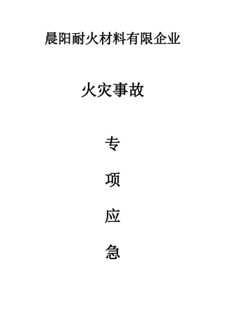 2025年晨阳火灾专项应急预案