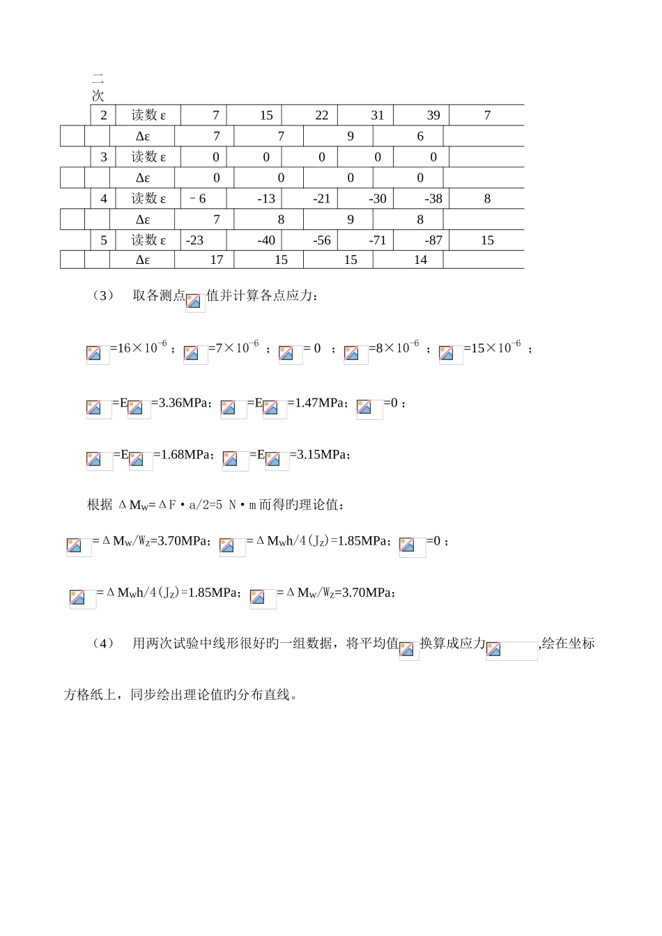 2025年梁弯曲正应力测量实验报告_第2页