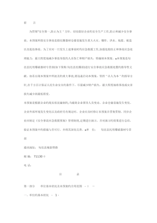 2025年民爆物品应急预案