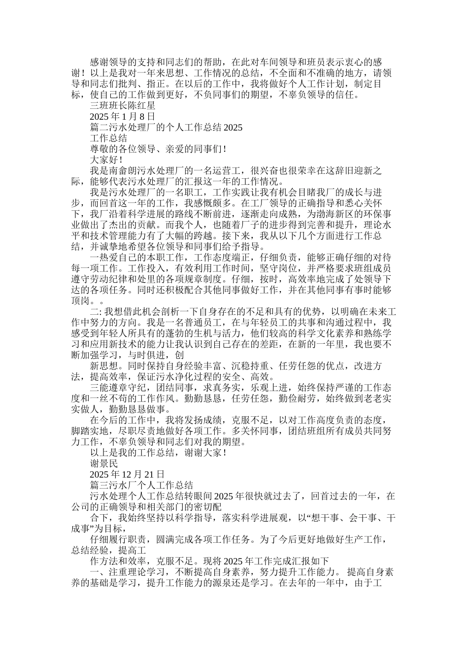 2025年污水处理厂工作总结_第2页