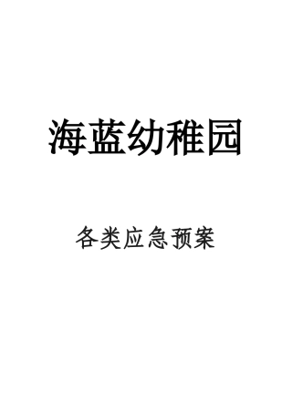 2025年海蓝幼儿园各类应急预案