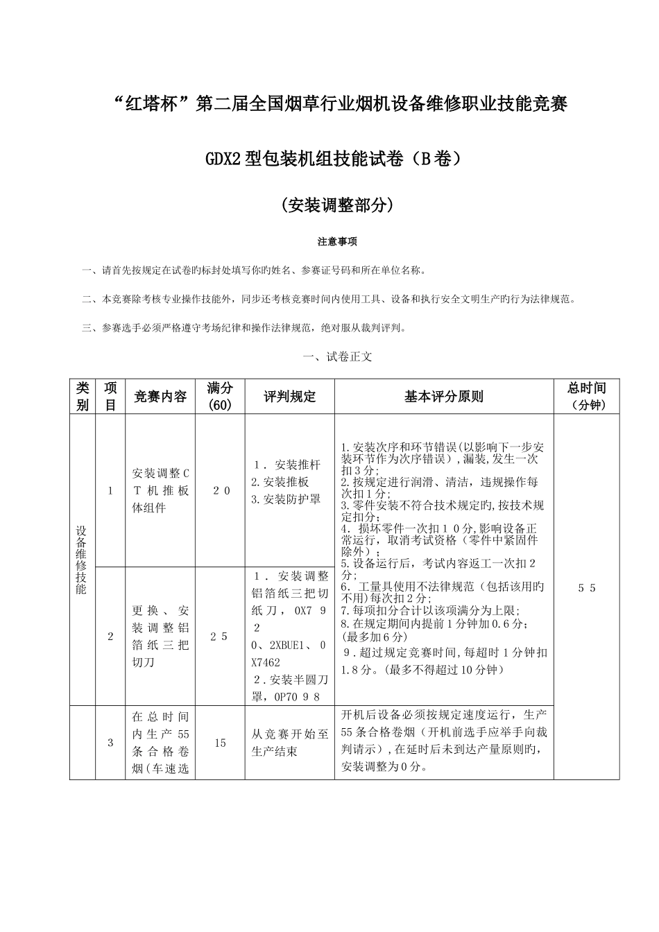 2025年烟机设备维修技能竞赛_第1页