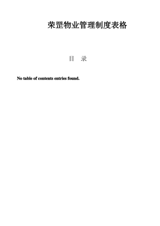 2025年物业管理表格全套