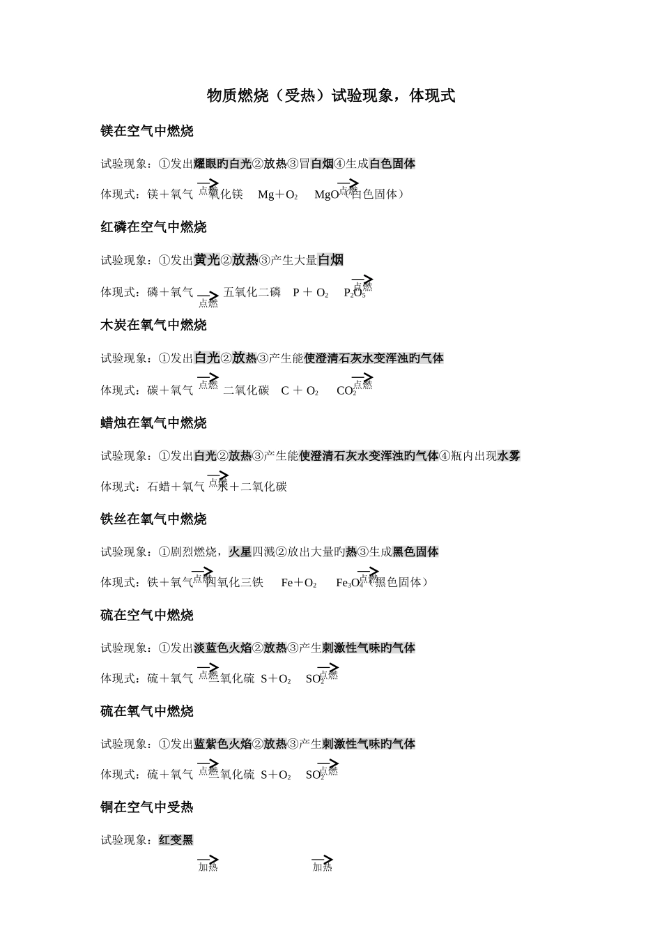 2025年物质燃烧现象归纳_第1页