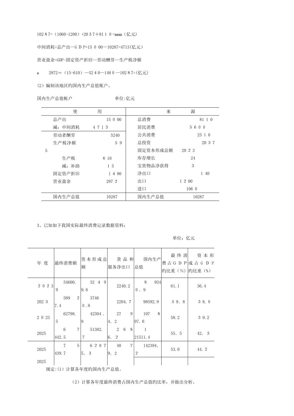 2025年电大会计学本科电大国民经济核算形成性考核册答案_第3页