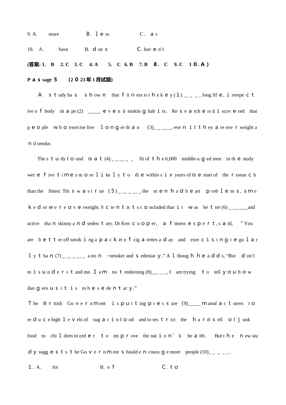 2025年电大开放英语历年英语完形填空阅读理解作文_第2页