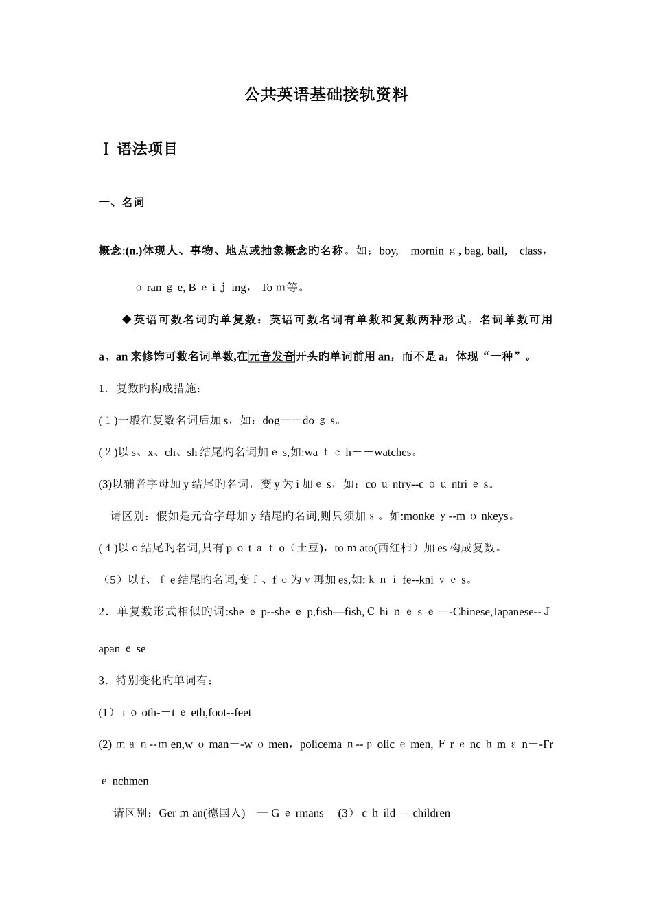 2025年电大网考英语语法复习资料_第1页
