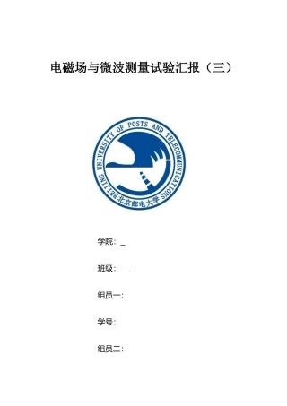 2025年电磁场与微波测量实验报告