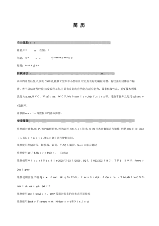 2025年程序员简历模板