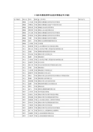 2025年经济师专业技术资格证书潍坊中级