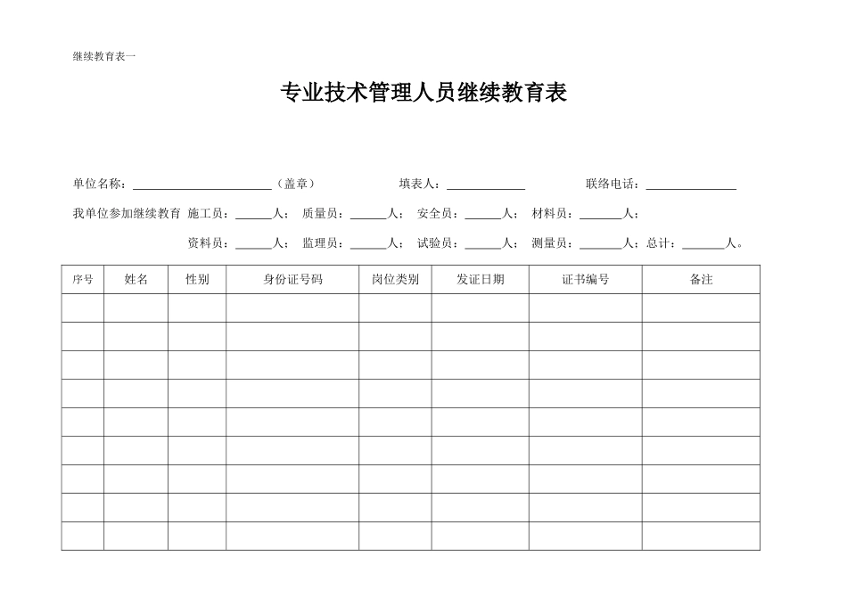 2025年继续教育表一_第1页