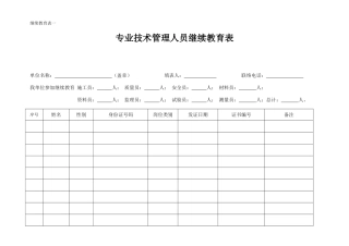 2025年继续教育表一