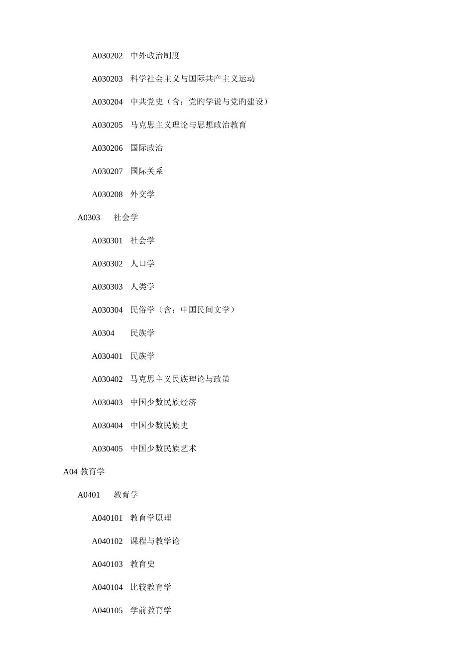 2025年网络版教师资格认定管理信息系统任教学科对照表_第3页