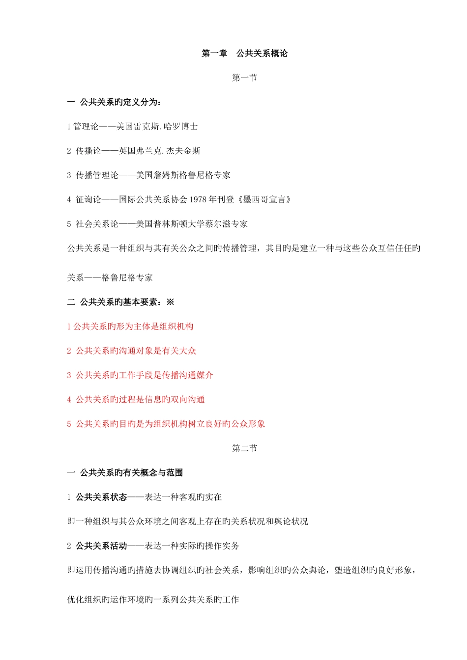 2025年自考公共关系学重点笔记_第1页