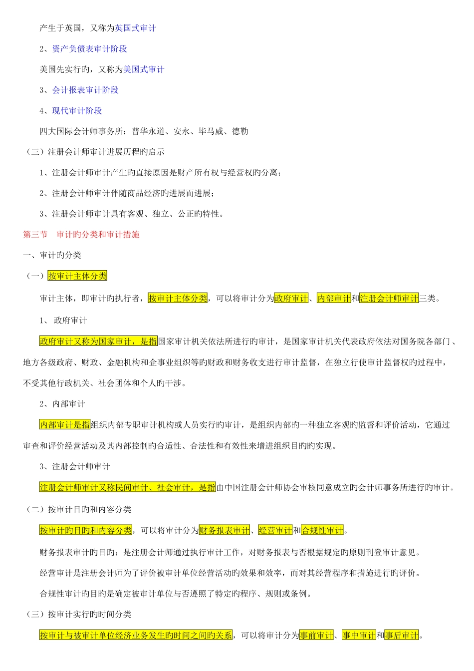2025年自考审计学复习精华_第3页