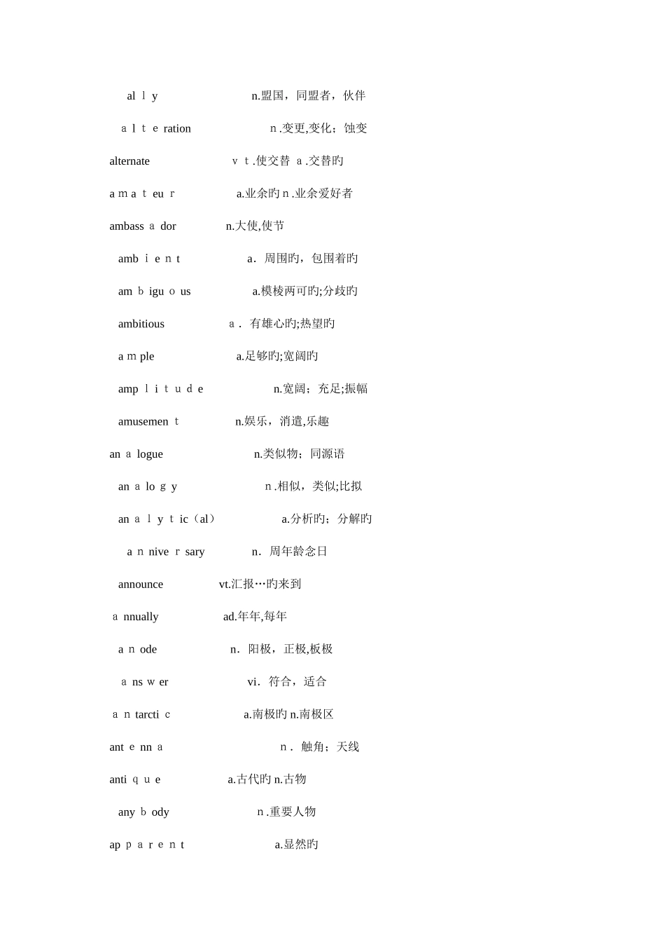 2025年英语六级词汇表大全_第3页